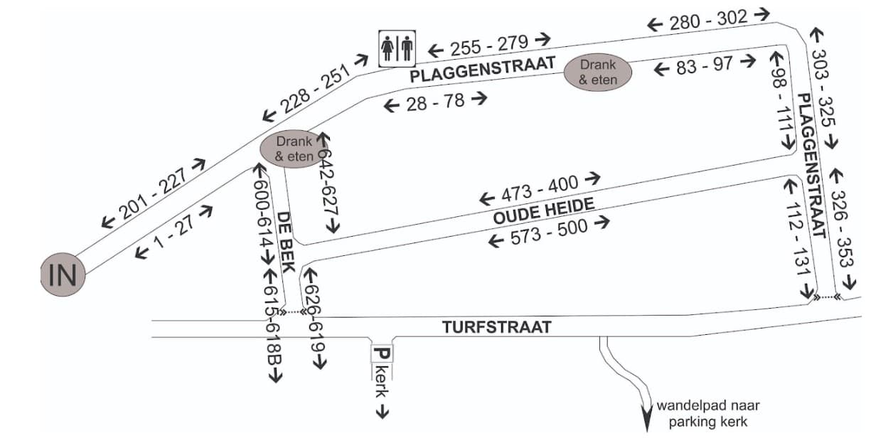 Stratenplan met standplaatsen